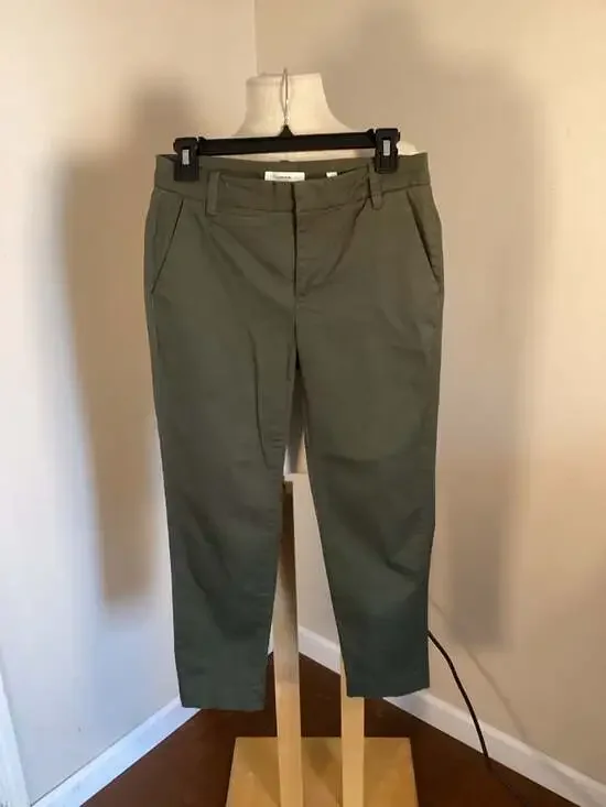 Vince Women's Green High Rise Tapered Chino Pants Size 2 - Picture 1 of 3